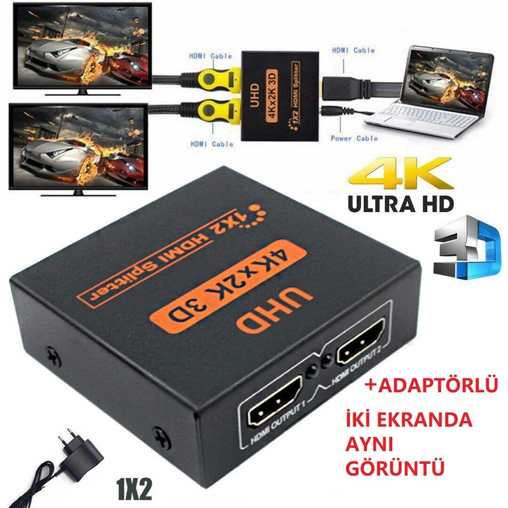 EX-HDMI1002 2 PORT Hdmi Çoklayıcı 4K Çoğaltıcı Splitter