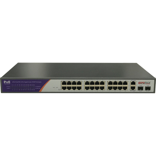 EX-28400P 24 Port POE Switch + 2 Port Gigabit TP/SFP Combo Port