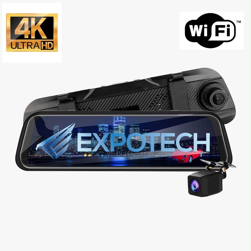 EXPOTECH  Araç İçi Dokunmatik 4K Ayna Kamera DVR